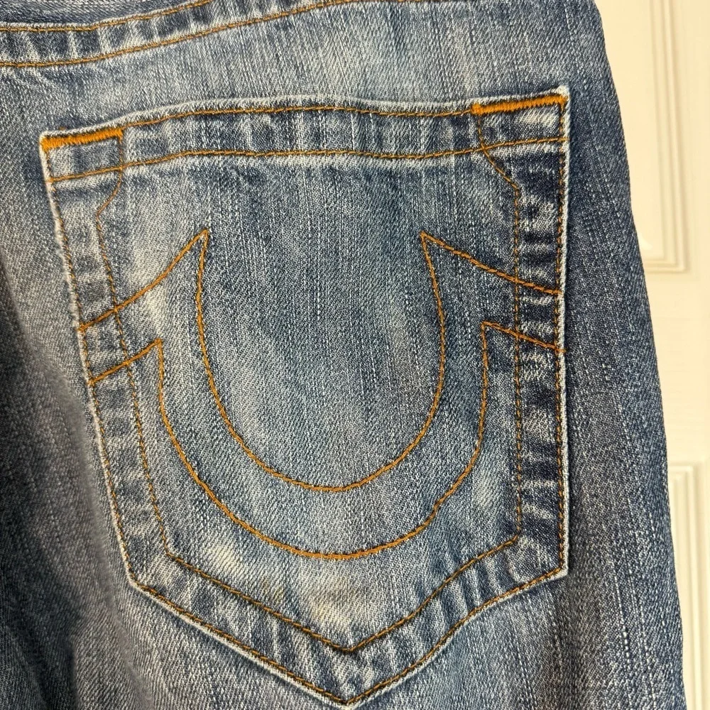 True Religion Geno Jeans Men's Size 30 (32X34) Blue Relaxed Slim No Flap - Picture 4 of 13